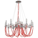 Candelabro 24L, Acabado en cromo y rojo