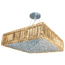 Lámpara Colgante Cromo Cristal 10 Luces E27 40W