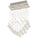 Lámpara Colgante Acero Inoxidable Cristal 3 Luces GU10 50W