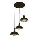 Lámpara Colgante Inlite Pantalla de Vidrio Color Negro de 3 Luces