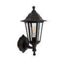 Lámpara de pared exterior, Negro 1L E27 60W 2 Piezas