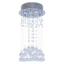 Lámpara Colgante, Cromo y Cristal, 3 Luces