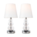 Lámpara de mesa, Transparente 1L E27 40W, 2 Piezas