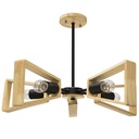 Lámpara Colgante Artistica de Madera Color Negro de 5 Luces