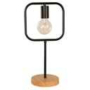 Lámpara de mesa con acabado en negro y madera 1L E27 60W