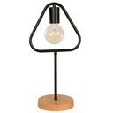 Lámpara de Mesa Negro y Madera E27 60W