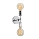 Aplique de Pared Designers Moderno Cromo 60W E27 2 Luces