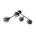 Lámpara de Techo, Negro, 4 Luces, 40W, E14
