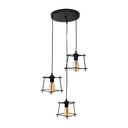 Lámpara Colgante Vintage Negro Mate  60w E27 3 Luces