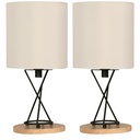 Lámpara de Mesa Negro 1 luz E27 40W - Set de 2 piezas