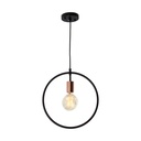 Lámpara de Techo Moderna Negro y Cobre Antiguo 40W E27 1 Luz