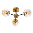 Lámpara de Techo Oro Satinado Ambar E27 40W 3 Luces