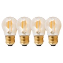 Foco Vintage Globo Ambar  Filamento LED Luz Amarilla 3000K 4W G45 Filamento 4 set
