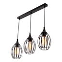Lámpara Colgante Rustic Modern Negro E27 60w 3 Luces