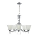 Lámpara Colgante Lumicentro Color Cromo y Vidrio 60 W de 5 Luces