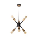 Lámpara Colgante Negro y Bronce 6 Luces  E27 40w