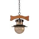 Lampara  Techo E-27, 1L 60Wacab. Oxido, Mat.Madera
