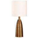 Lámpara de mesa 1 Luz E27 60W base con acabado en bronce y pantalla de tela