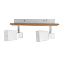 Lámpara de techo riel acero cromo madera  G9 40w 2 luces