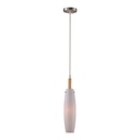 Lámpara colgante 1 Luz E27 60W niquel satinado y vidrio