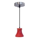 Lámpara colgante rojo 1L E27 60W acabado Níquel satinado