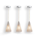 Lámpara Colgante Moderna Cristal Cromo E12 40w 1 Luz 3 Pack