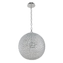 Lámpara Colgante 5L, Pantalla de Metal en Cromo decorado con Cristal