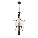 Lámpara Colgante Clásica Bronce Antiguo E27 60w 3 Luces