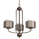 Lámpara Colgante Clásica Bronce Cepillado E27 60w 3 Luces