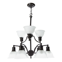 Candelabro Madison Collection 9 luces estilo vintage, bronce antiguo 75W